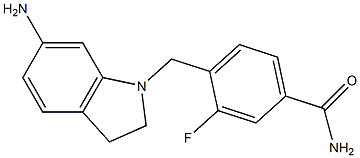 4-[(6-amino-2,3-dihydro-1H-indol-1-yl)methyl]-3-fluorobenzamide Structure