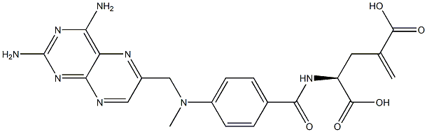 (2S)-2-[4-[N-(2,4-Diamino-6-pteridinylmethyl)-N-methylamino]benzoylamino]-4-methyleneglutaric acid Structure