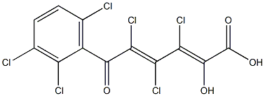 (2E,4E)-2-Hydroxy-3,4,5-trichloro-6-oxo-6-(2,3,6-trichlorophenyl)-2,4-hexadienoic acid Structure