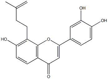 8-isopentenyl-7,3',4'-trihydroxyflavone 구조식 이미지