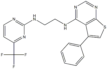 N1-(5-phenylthieno[2,3-d]pyrimidin-4-yl)-N2-[4-(trifluoromethyl)pyrimidin-2-yl]ethane-1,2-diamine 구조식 이미지