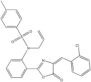 N1-allyl-N1-{2-[4-(2-chlorobenzylidene)-5-oxo-4,5-dihydro-1,3-oxazol-2-yl]phenyl}-4-methylbenzene-1-sulfonamide 구조식 이미지