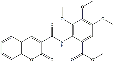 methyl 3,4,5-trimethoxy-2-{[(2-oxo-2H-chromen-3-yl)carbonyl]amino}benzoate 구조식 이미지