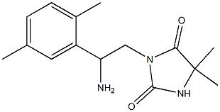 3-[2-amino-2-(2,5-dimethylphenyl)ethyl]-5,5-dimethylimidazolidine-2,4-dione 구조식 이미지