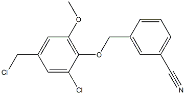 3-[2-chloro-4-(chloromethyl)-6-methoxyphenoxymethyl]benzonitrile Structure