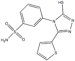 3-[3-sulfanyl-5-(thiophen-2-yl)-4H-1,2,4-triazol-4-yl]benzene-1-sulfonamide Structure