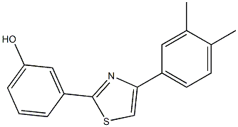 3-[4-(3,4-dimethylphenyl)-1,3-thiazol-2-yl]phenol 구조식 이미지