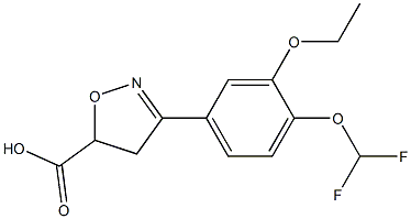 3-[4-(difluoromethoxy)-3-ethoxyphenyl]-4,5-dihydro-1,2-oxazole-5-carboxylic acid 구조식 이미지