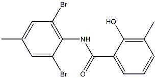 N-(2,6-dibromo-4-methylphenyl)-2-hydroxy-3-methylbenzamide 구조식 이미지