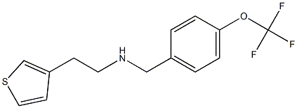 [2-(THIOPHEN-3-YL)ETHYL]({[4-(TRIFLUOROMETHOXY)PHENYL]METHYL})AMINE Structure