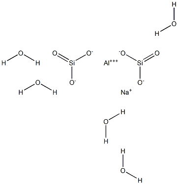 Sodium aluminum silicate pentahydrate Structure