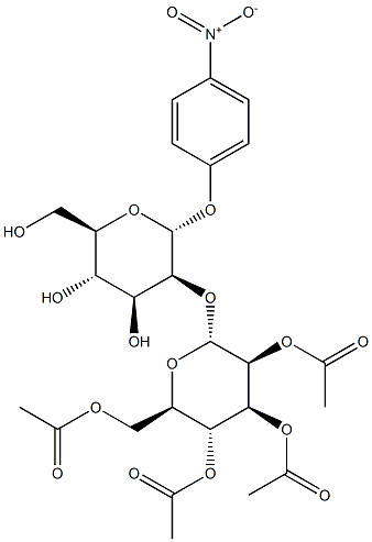 4-Nitrophenyl2-O-(2,3,4,6-tetra-O-acetyl-a-D-mannopyranosyl)-a-D-mannopyranoside Structure