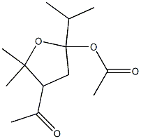 Acetic acid, 4-acetyl-2-isopropyl-5,5-dimethyltetrahydrofuran-2-yl est er 구조식 이미지