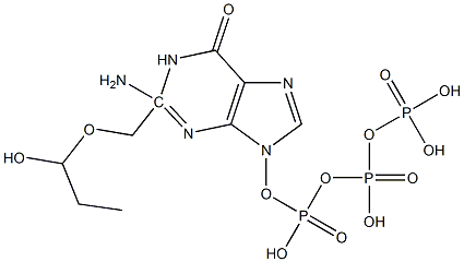 9-(1,3-dihydroxy-2-propoxymethyl)guanine triphosphate 구조식 이미지