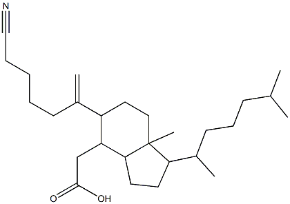 5-(6-cyano-1-hexen-2-yl)-7a-methyl-1-(6-methylhept-2-yl)hexahydroindan-4-acetic acid Structure