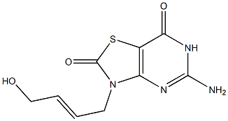 5-amino-3-(4-hydroxy-2-buten-1-yl)thiazolo(4,5-d)pyrimidine-2,7(3H,6H)-dione Structure