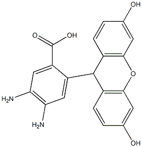 4,5-diamino-2-(3,6-dihydroxy-9H-xanthen-9-yl)benzoic acid Structure