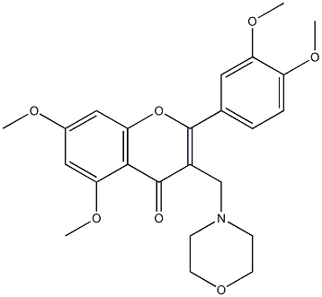 3-morpholinomethyl-3',4',5,7-tetramethoxyflavone Structure