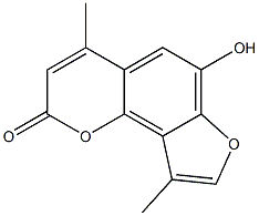 4,9-dimethyl-6-hydroxy-2H-furo(2,3-h)(1)benzopyran-2-one Structure