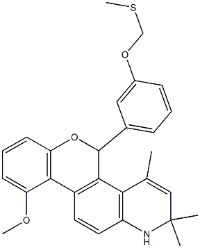 1,2-dihydro-10-methoxy-2,2,4-trimethyl-5-(3-methylthiomethoxyphenyl)-5H-chromeno(3,4-f)quinoline Structure