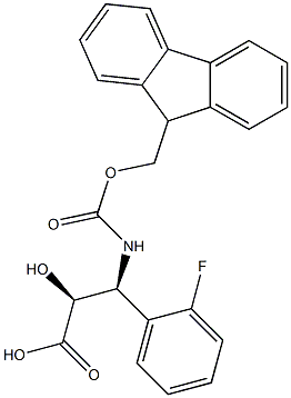 N-Fmoc-(2S,3S)-3-Amino-3-(2-fluoro-phenyl)-2-hydroxy-propanoic acid 구조식 이미지