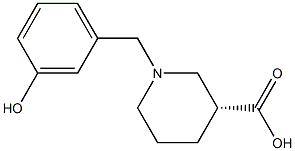 (3R)-1-(3-hydroxybenzyl)piperidine-3-carboxylic acid 구조식 이미지