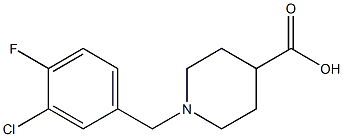 1-(3-chloro-4-fluorobenzyl)piperidine-4-carboxylic acid 구조식 이미지