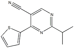 2-(1-methylethyl)-4-thiophen-2-ylpyrimidine-5-carbonitrile Structure