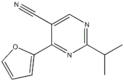 4-furan-2-yl-2-(1-methylethyl)pyrimidine-5-carbonitrile 구조식 이미지