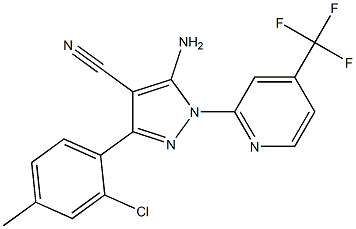 5-amino-3-(2-chloro-4-methylphenyl)-1-[4-(trifluoromethyl)pyridin-2-yl]-1H-pyrazole-4-carbonitrile 구조식 이미지