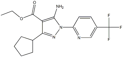 ethyl 5-amino-3-cyclopentyl-1-[5-(trifluoromethyl)pyridin-2-yl]-1H-pyrazole-4-carboxylate 구조식 이미지