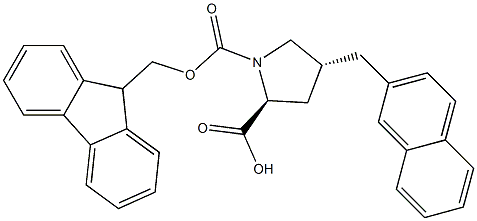 (2S,4R)-Fmoc-4-(2-naphthylmethyl)-pyrrolidine-2-carboxylic acid 구조식 이미지