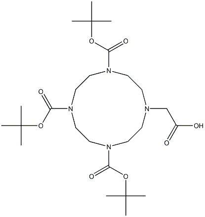 1,4,7-tris-Boc-(10-carboxymethyl)-1,4,7,10-tetraaza-cyclododecane Structure