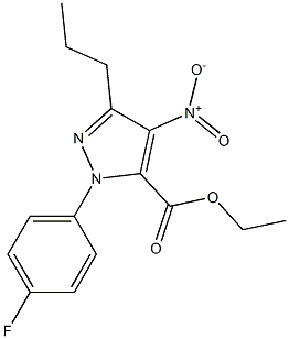 1-(4-FLUOROPHENYL)-4-NITRO-3-PROPYL-1H-PYRAZOLE-5-CARBOXYLICACIDETHYLESTER 구조식 이미지