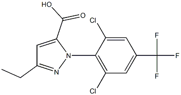 1-[2,6-DICHLORO-4-(TRIFLUOROMETHYL)PHENYL]-3-ETHYL-1H-PYRAZOLE-5-CARBOXYLICACID Structure