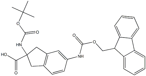 2-(N-BOC-AMINO)-5-(N-FMOC-AMINO)INDAN-2-CARBOXYLIC ACID 99% Structure