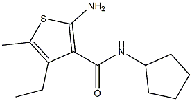 2-AMINO-N-CYCLOPENTYL-4-ETHYL-5-METHYLTHIOPHENE-3-CARBOXAMIDE Structure