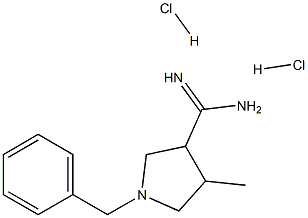 1-Benzyl-4-methyl-pyrrolidine-3-carboxamidine 2HCl 구조식 이미지