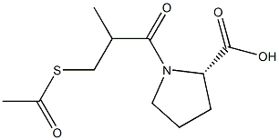 1-(D-3-ACETYLTHIO-2-METHYLPROPANOYL)-L-PROLINE 구조식 이미지