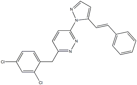 3-(2,4-dichlorobenzyl)-6-(5-styryl-1H-pyrazol-1-yl)pyridazine Structure