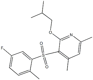 3-[(5-fluoro-2-methylphenyl)sulfonyl]-2-isobutoxy-4,6-dimethylpyridine 구조식 이미지