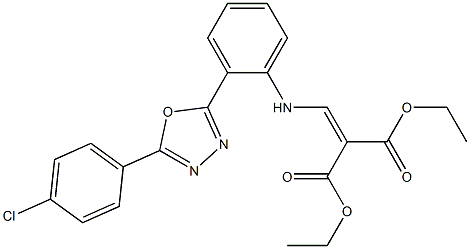 diethyl 2-({2-[5-(4-chlorophenyl)-1,3,4-oxadiazol-2-yl]anilino}methylidene)malonate 구조식 이미지