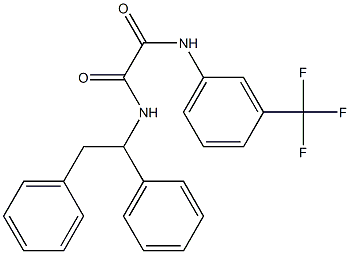 N1-(1,2-diphenylethyl)-N2-[3-(trifluoromethyl)phenyl]ethanediamide 구조식 이미지