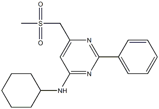 N-cyclohexyl-6-[(methylsulfonyl)methyl]-2-phenyl-4-pyrimidinamine 구조식 이미지