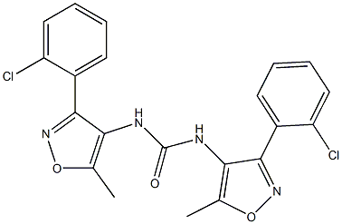 N,N'-di[3-(2-chlorophenyl)-5-methylisoxazol-4-yl]urea 구조식 이미지