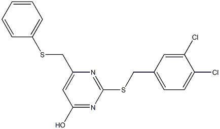 2-[(3,4-dichlorobenzyl)sulfanyl]-6-[(phenylsulfanyl)methyl]-4-pyrimidinol Structure