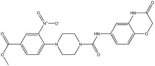 methyl 3-nitro-4-(4-{[(3-oxo-3,4-dihydro-2H-1,4-benzoxazin-6-yl)amino]carbonyl}piperazino)benzenecarboxylate Structure