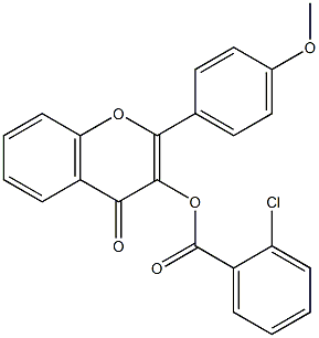 2-(4-methoxyphenyl)-4-oxo-4H-chromen-3-yl 2-chlorobenzenecarboxylate 구조식 이미지