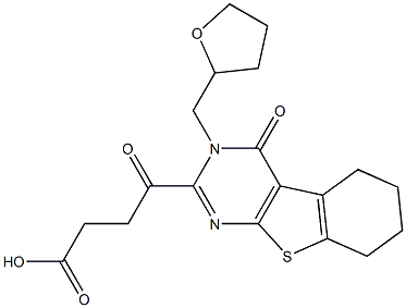 4-oxo-4-[4-oxo-3-(tetrahydrofuran-2-ylmethyl)-3,4,5,6,7,8-hexahydro[1]benzothieno[2,3-d]pyrimidin-2-yl]butanoic acid Structure