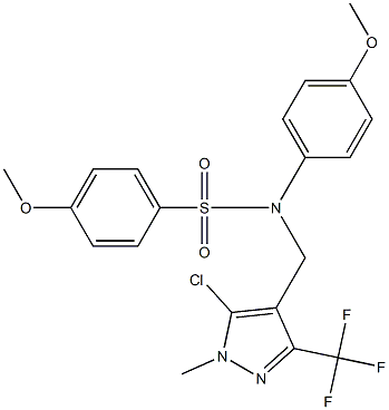 N-{[5-chloro-1-methyl-3-(trifluoromethyl)-1H-pyrazol-4-yl]methyl}-4-methoxy-N-(4-methoxyphenyl)benzenesulfonamide Structure